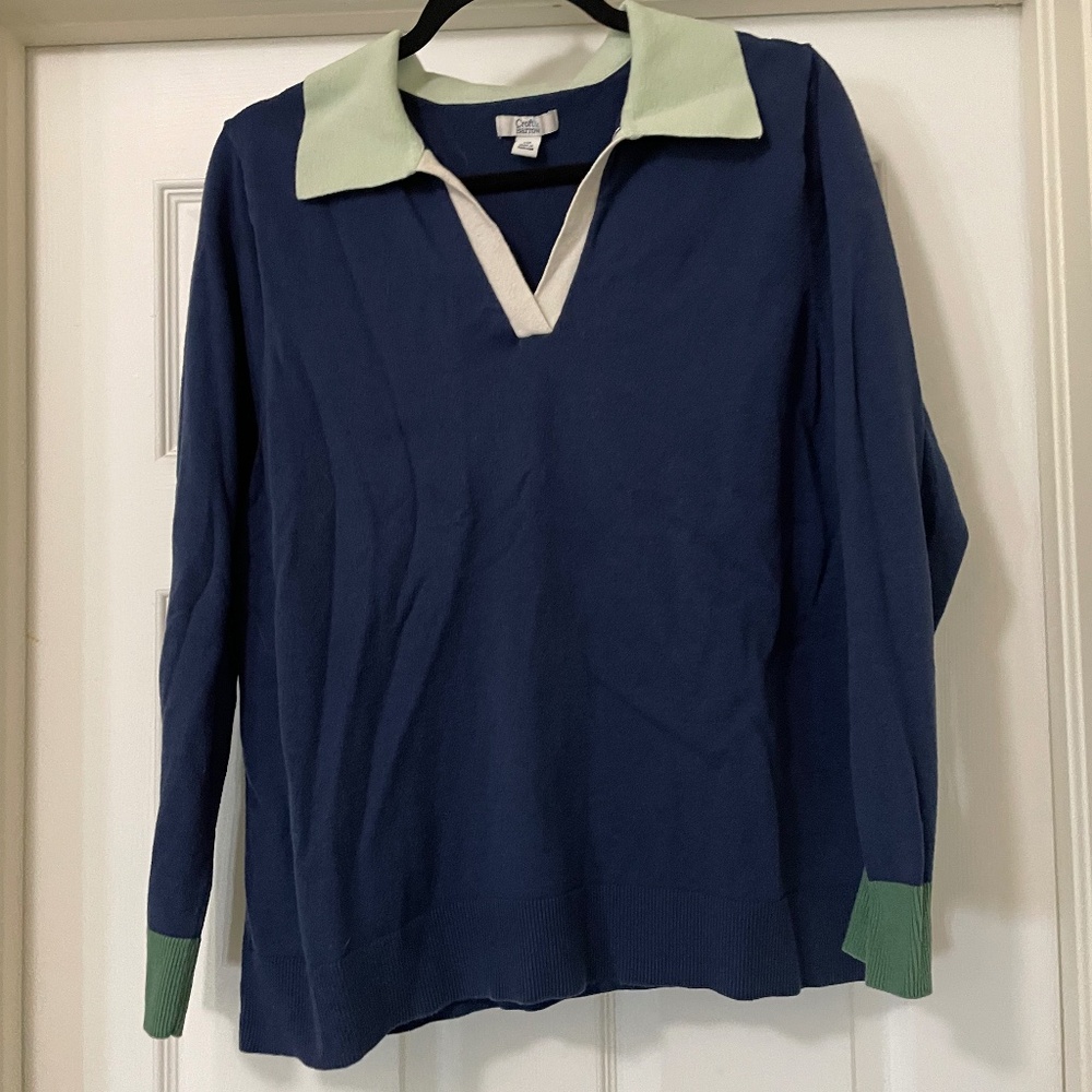 Super fun multicolor top  business casual w/ collar no flaws women’s XXL